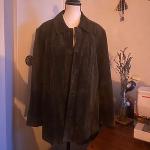 Vintage Danier green suede jacket - 2XL